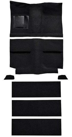 A4036B01 1964 Mustang Fastback; Loop Floor & Fold Down Seat Carpet Set w/ Mass Backing; Black