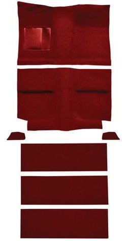 A4036B49 1964 Mustang Fastback; Loop Floor & Fold Down Seat Carpet Set w/ Mass Backing; Emberglow