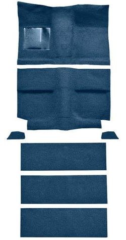 A4036B62 1964 Mustang Fastback; Loop Floor & Fold Down Seat Carpet Set w/ Mass Backing; Ford Blue