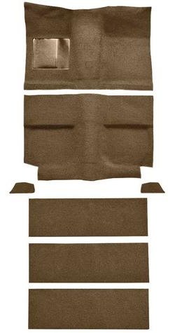 A4036B69 1964 Mustang Fastback; Loop Floor & Fold Down Seat Carpet Set w/ Mass Backing; Medium Saddle