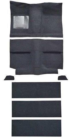 A4037A01 1964 Mustang Fastback; Passenger Area Nylon; Loop Floor & Fold Down Seat Carpet Set; Black
