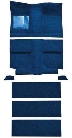 A4037A12 1964 Mustang Fastback; Passenger Area Nylon; Loop Floor & Fold Down Seat Carpet Set; Dark Blue