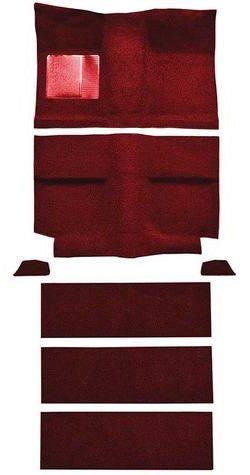 A4037A15 1964 Mustang Fastback; Passenger Area Nylon; Loop Floor & Fold Down Seat Carpet Set; Maroon