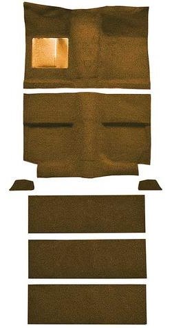 A4037A39 1964 Mustang Fastback; Passenger Area Nylon; Loop Floor & Fold Down Seat Carpet Set; Green