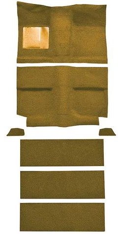 A4037A69 1964 Mustang Fastback; Passenger Area Nylon; Loop Floor & Fold Down Seat Carpet Set; Medium Saddle
