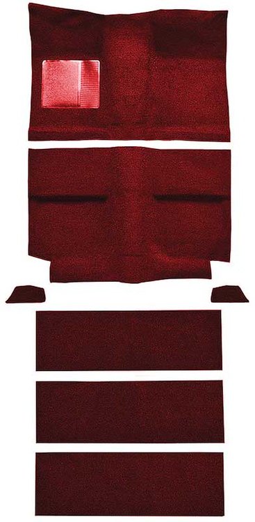 A4037B15 1964 Mustang Fastback Nylon; Loop Floor & Fold Down Seat Carpet Set w/ Mass Backing; Maroon