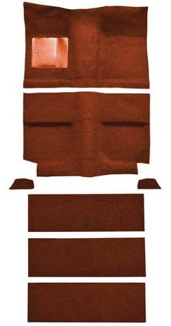 A4037B49 1964 Mustang Fastback Nylon; Loop Floor & Fold Down Seat Carpet Set w/ Mass Backing; Emberglow