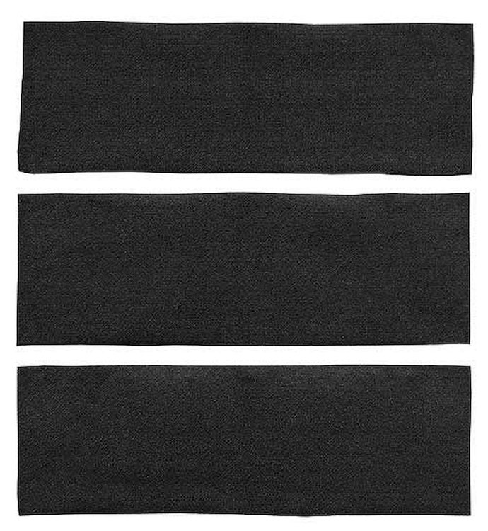 A4038A01 3-Piece Fold Down Rear Seat Loop Carpet Set 1965-68 Mustang Fastback; Black