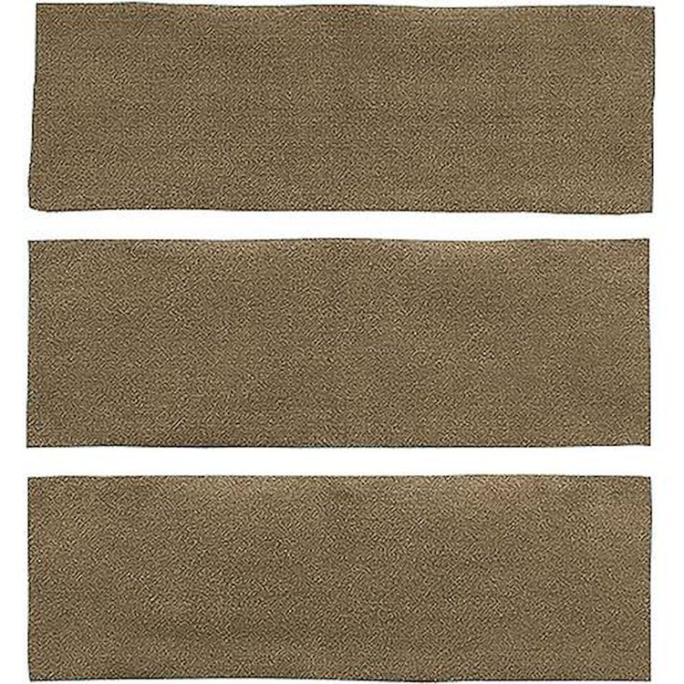A4038A07 3-Piece Fold Down Rear Seat Loop Carpet Set 1965-68 Mustang Fastback; Parchment