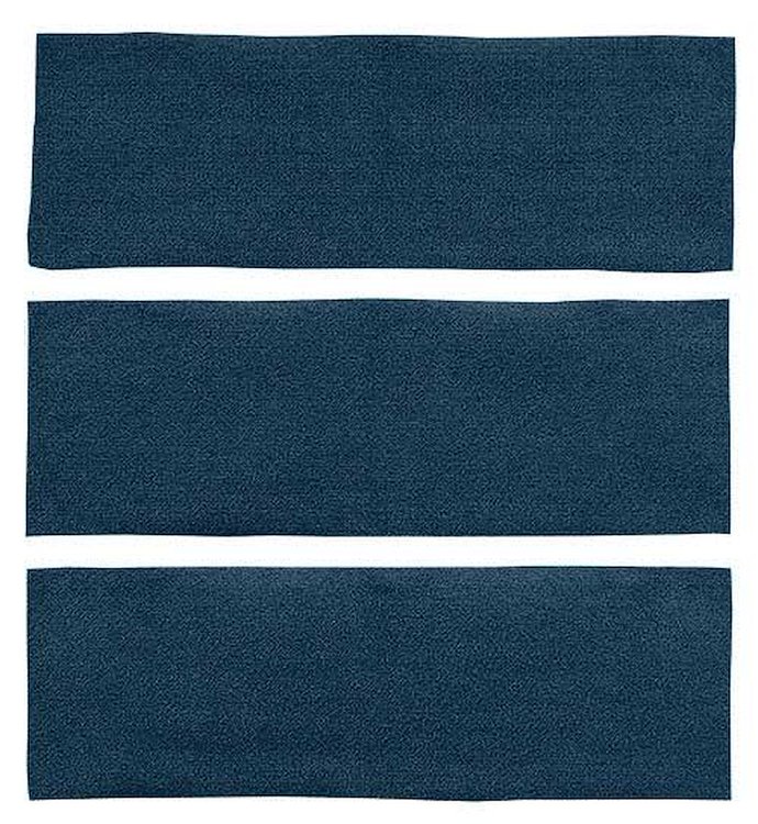 A4038A12 3-Piece Fold Down Rear Seat Loop Carpet Set 1965-68 Mustang Fastback; Dark Blue