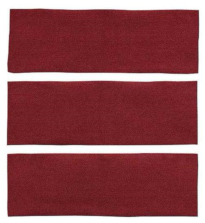A4038A15 3-Piece Fold Down Rear Seat Loop Carpet Set 1965-68 Mustang Fastback; Maroon