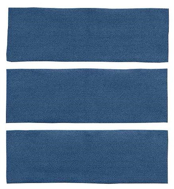 A4038A41 3-Piece Fold Down Rear Seat Loop Carpet Set 1965-68 Mustang Fastback; Medium Blue