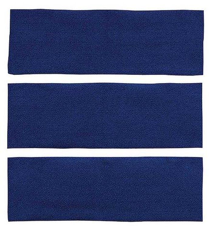 A4039A12 3-Piece Fold Down Rear Seat Nylon Loop Carpet Set 1965-68 Mustang Fastback; Dark Blue