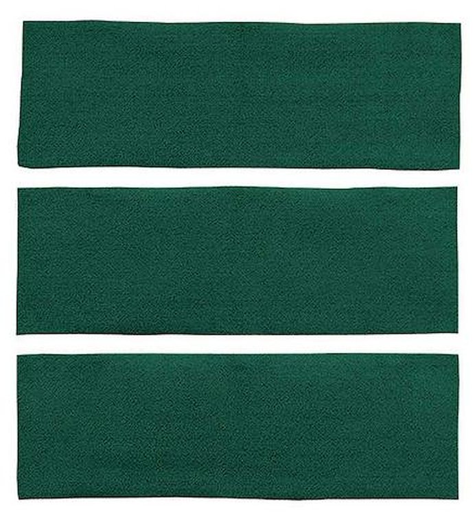 A4039A13 3-Piece Fold Down Rear Seat Nylon Loop Carpet Set 1965-68 Mustang Fastback; Dark Green