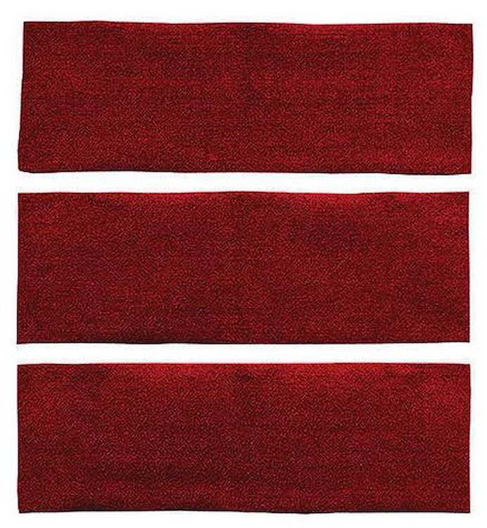 A4039A15 3-Piece Fold Down Rear Seat Nylon Loop Carpet Set 1965-68 Mustang Fastback; Maroon