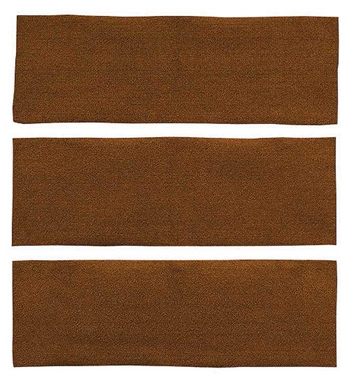 A4039A24 3-Piece Fold Down Rear Seat Nylon Loop Carpet Set 1965-68 Mustang Fastback; Saddle