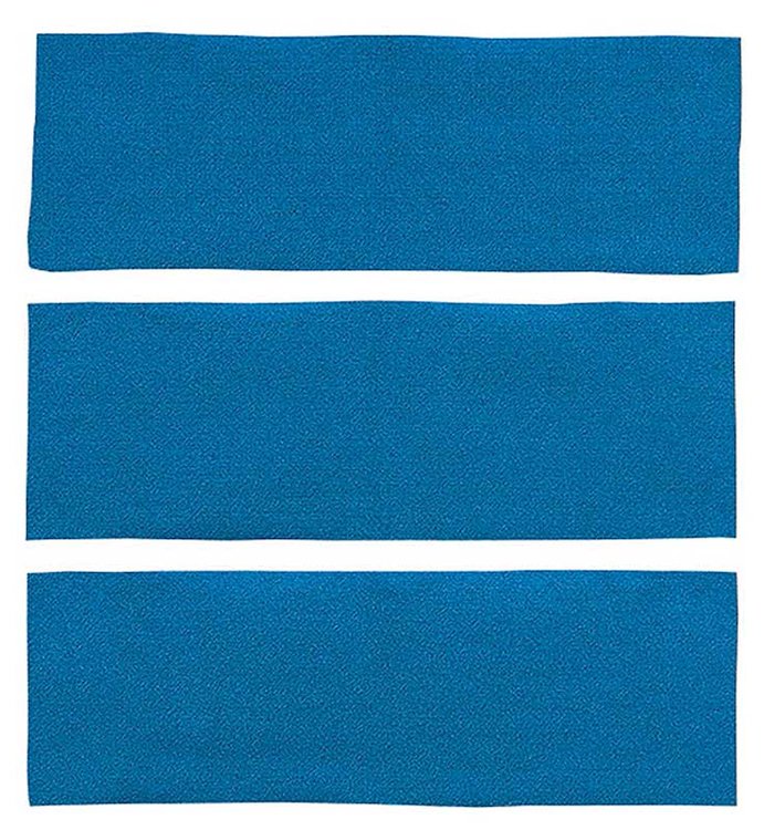 A4039A31 3-Piece Fold Down Rear Seat Nylon Loop Carpet Set 1965-68 Mustang Fastback; Light Blue