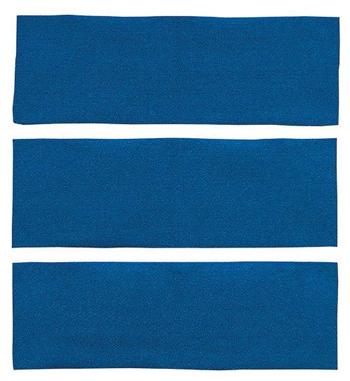 A4039A41 3-Piece Fold Down Rear Seat Nylon Loop Carpet Set 1965-68 Mustang Fastback; Medium Blue