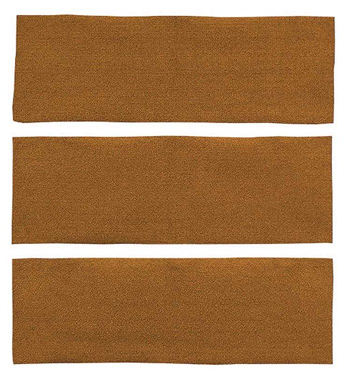 A4039A69 3-Piece Fold Down Rear Seat Nylon Loop Carpet Set 1965-68 Mustang Fastback; Medium Saddle