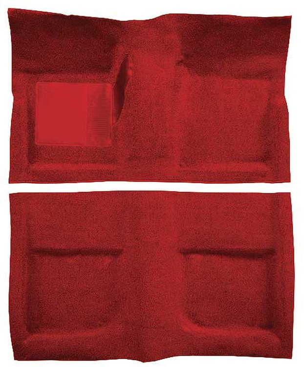 A4040A02 Passenger Area Loop Floor Carpet 1965-68 Mustang Coupe; Red