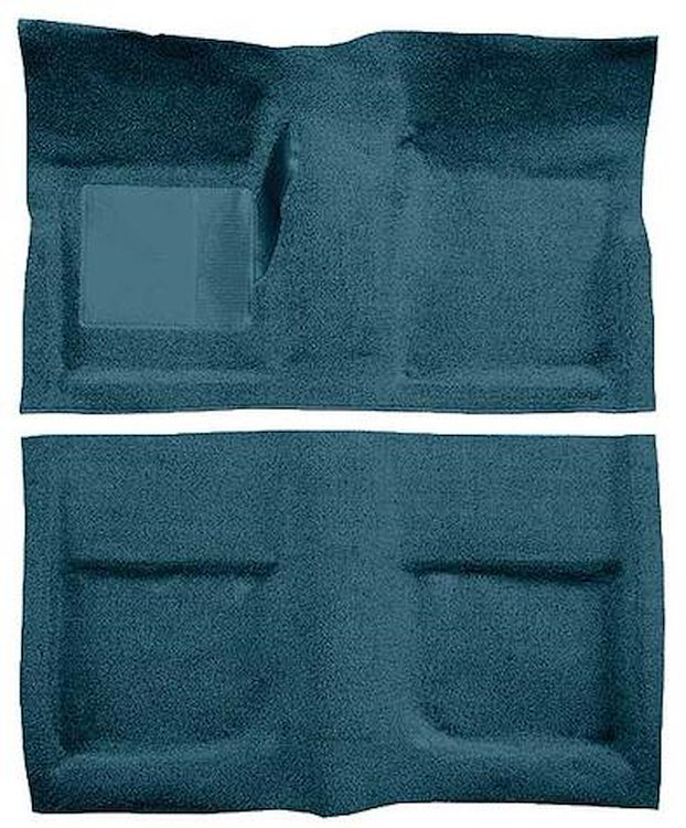 A4040A06 Passenger Area Loop Floor Carpet 1965-68 Mustang Coupe; Aqua