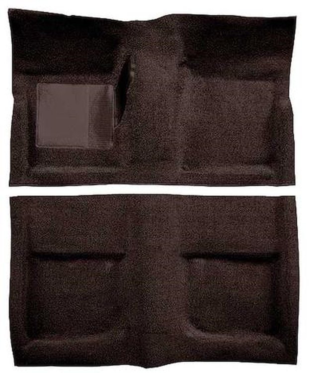 A4040A30 Passenger Area Loop Floor Carpet 1965-68 Mustang Coupe; Dark Brown