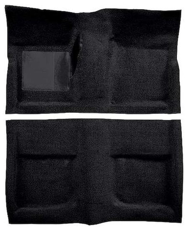 A4040B01 Passenger Area Loop Floor Carpet With Mass Backing 1965-68 Mustang Coupe; Black