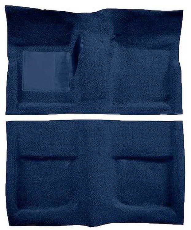 A4040B12 Passenger Area Loop Floor Carpet With Mass Backing 1965-68 Mustang Coupe; Dark Blue