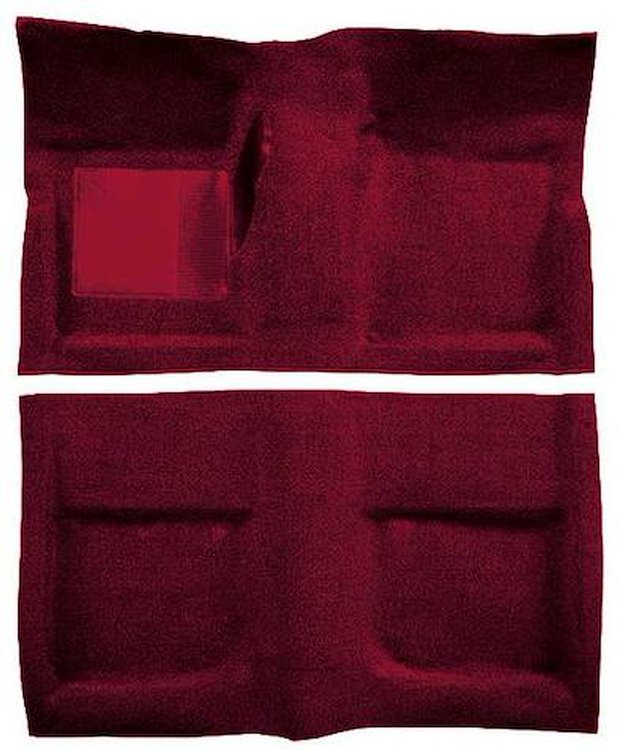 A4040B15 Passenger Area Loop Floor Carpet With Mass Backing 1965-68 Mustang Coupe; Maroon