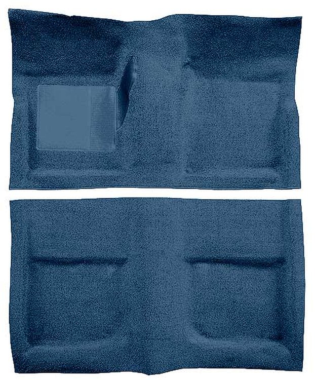 A4040B62 Passenger Area Loop Floor Carpet With Mass Backing 1965-68 Mustang Coupe; Ford Blue