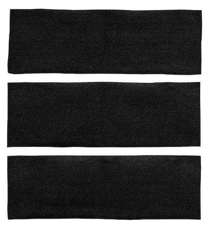 A4041A01 3-Piece Fold Down Rear Seat Nylon Loop Carpet Set 1969-70 Mustang Fastback; Black