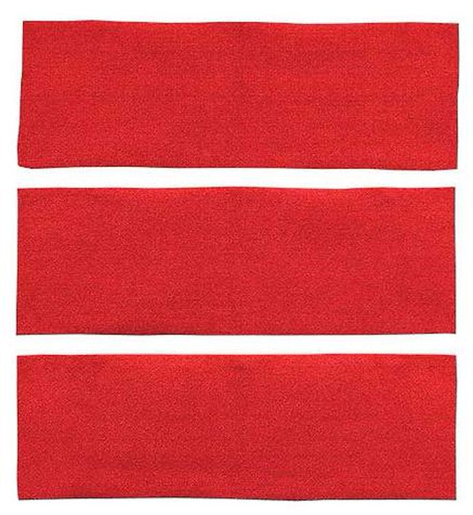A4041A02 3-Piece Fold Down Rear Seat Nylon Loop Carpet Set 1969-70 Mustang Fastback; Red