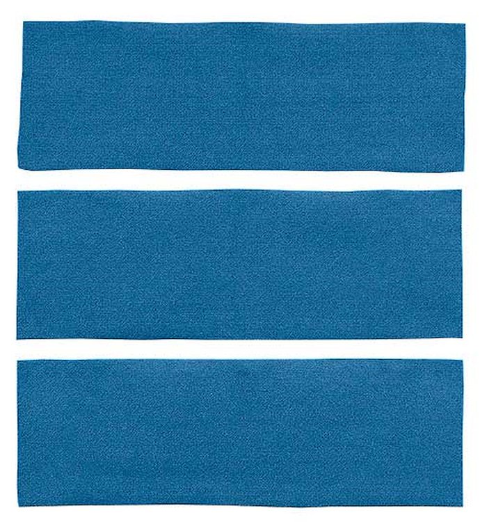 A4041A41 3-Piece Fold Down Rear Seat Nylon Loop Carpet Set 1969-70 Mustang Fastback; Medium Blue