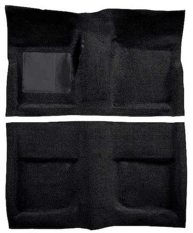 A4042A01 Passenger Area Loop Floor Carpet 1965-68 Mustang Convertible; Black