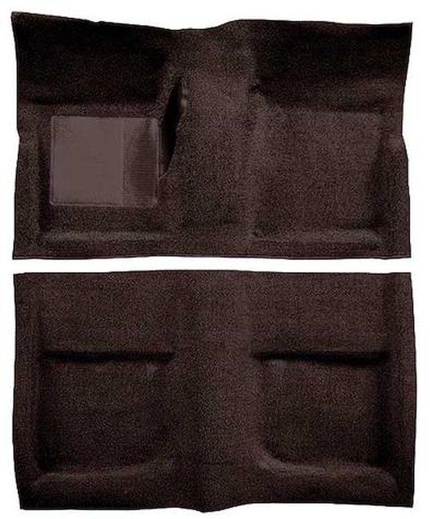 A4042A30 Passenger Area Loop Floor Carpet 1965-68 Mustang Convertible; Dark Brown