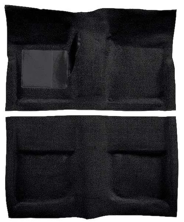 A4042B01 Passenger Area Loop Floor Carpet 1965-68 Mustang Convertible With Mass Backing; Black