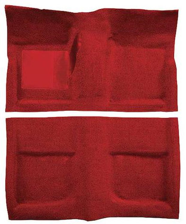 A4042B02 Passenger Area Loop Floor Carpet With Mass Backing 1965-68 Mustang Convertible; Red