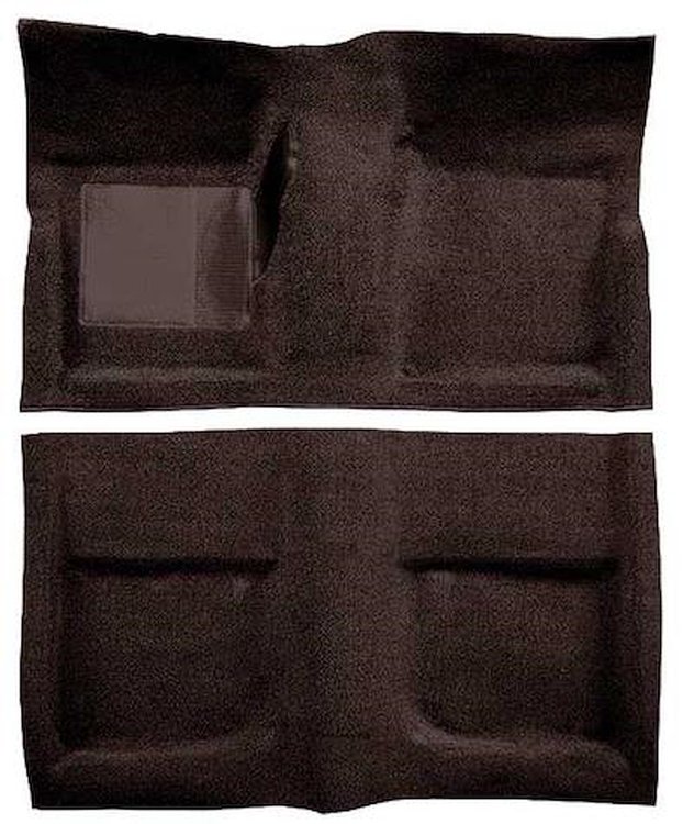 A4042B30 Passenger Area Loop Floor Carpet With Mass Backing 1965-68 Mustang Convertible; Dark Brown