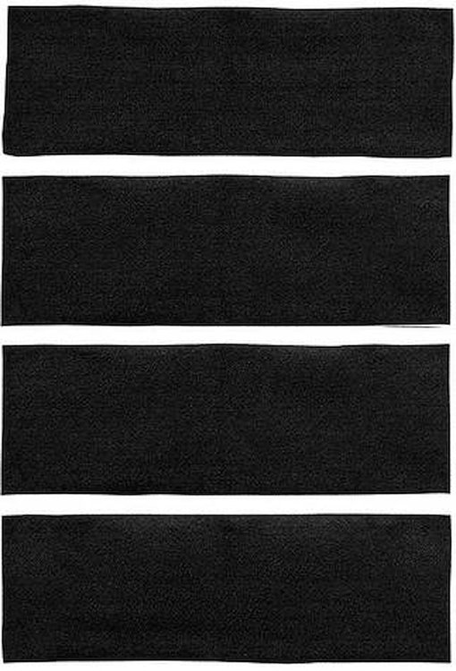 A4043A01 4-Piece Fold Down Rear Seat Nylon Loop Carpet Set 1971-73 Mustang Fastback; Black