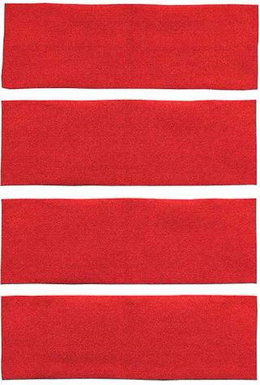 A4043A02 4-Piece Fold Down Rear Seat Nylon Loop Carpet Set 1971-73 Mustang Fastback; Red