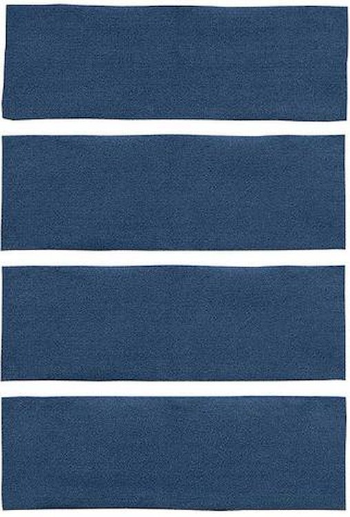 A4043A12 4-Piece Fold Down Rear Seat Nylon Loop Carpet Set 1971-73 Mustang Fastback; Dark Blue