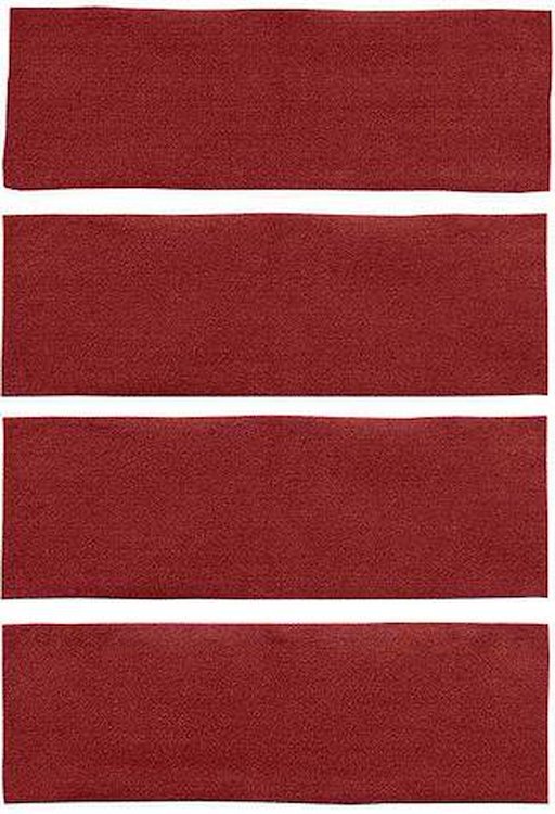 A4043A92 4-Piece Fold Down Rear Seat Nylon Loop Carpet Set 1971-73 Mustang Fastback; Medium Red