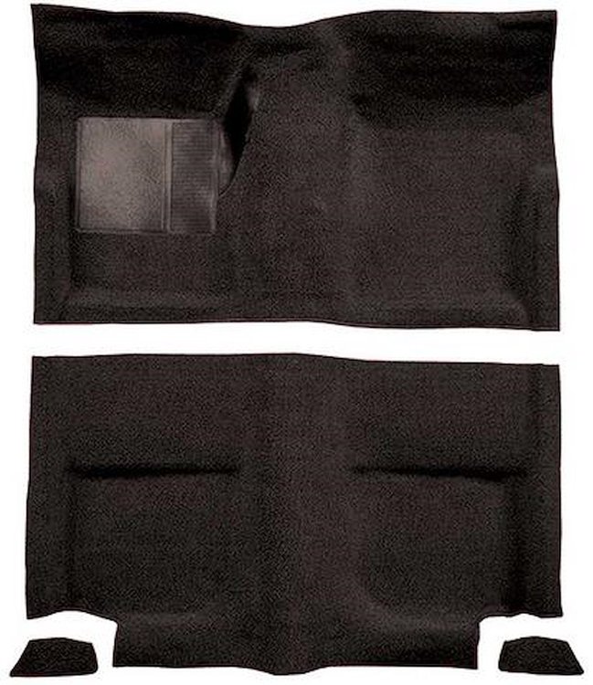 A4044A01 Molded Carpet Set 1965-68 Mustang Fastback; Passenger Area; Loop; Black; 80%-20%