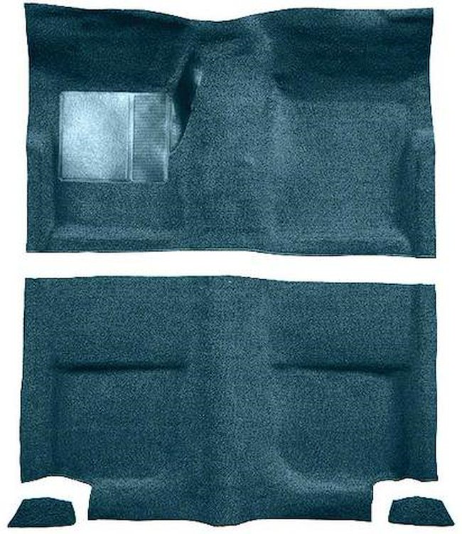 A4044A06 Passenger Area Loop Floor Carpet Set 1965-68 Mustang Fastback; Aqua