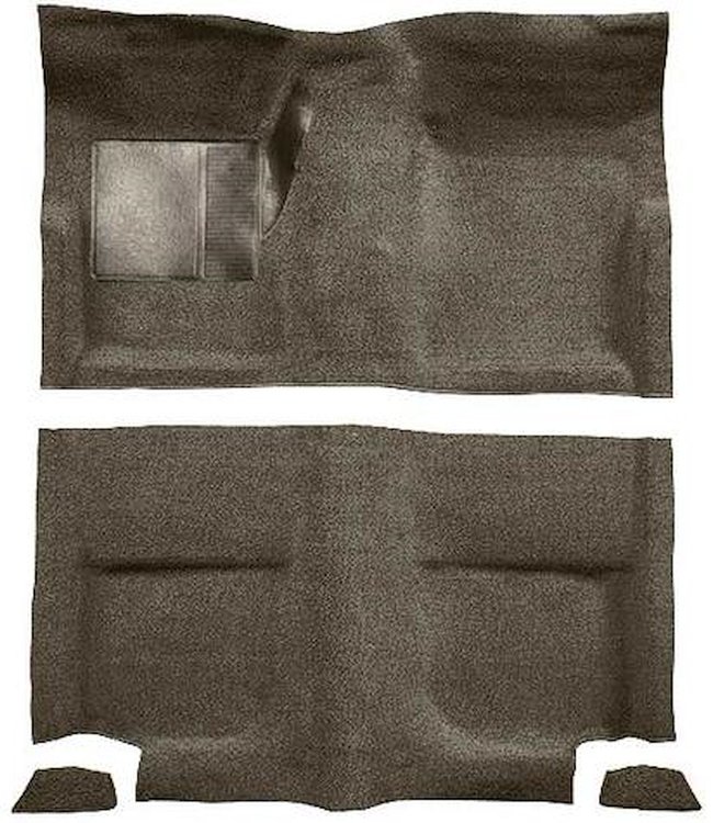 A4044A07 Passenger Area Loop Floor Carpet Set 1965-68 Mustang Fastback; Parchment