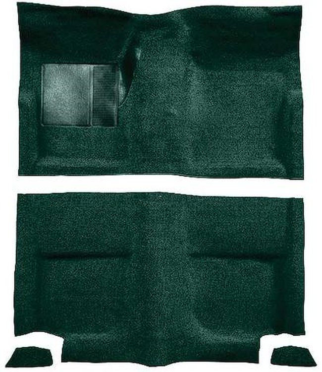 A4044A13 Passenger Area Loop Floor Carpet Set 1965-68 Mustang Fastback; Dark Green