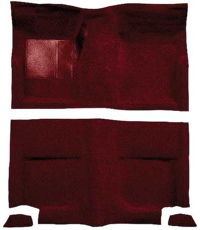 A4044A15 Passenger Area Loop Floor Carpet Set 1965-68 Mustang Fastback; Maroon