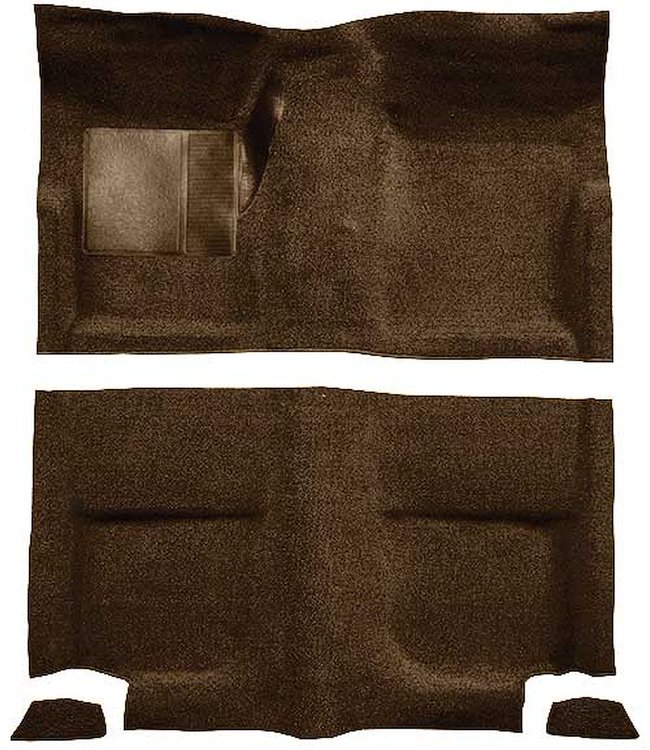 A4044A18 Passenger Area Loop Floor Carpet Set 1965-68 Mustang Fastback; Dark Saddle