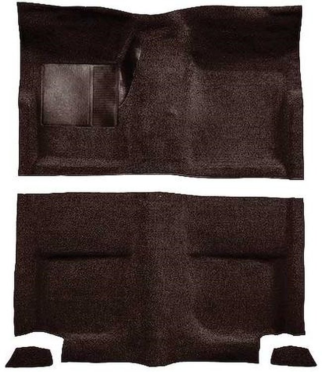 A4044A30 Passenger Area Loop Floor Carpet Set 1965-68 Mustang Fastback; Dark Brown
