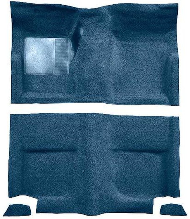 A4044A41 Passenger Area Loop Floor Carpet Set 1965-68 Mustang Fastback; Medium Blue